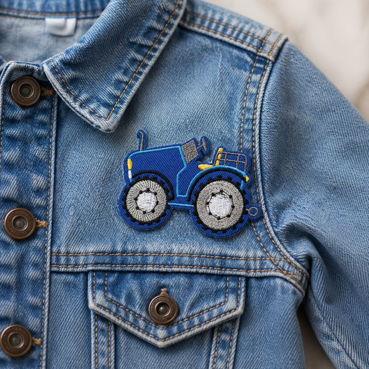 Traktor Blau – Aufnäher zum Aufbügeln