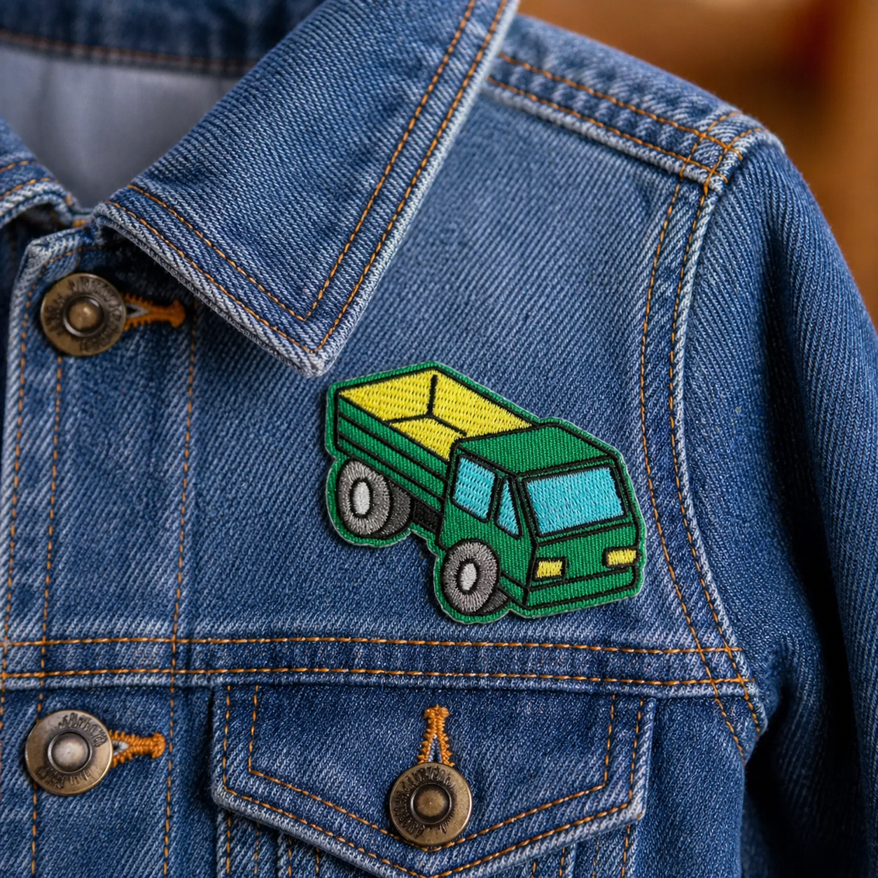 Lastwagen Grün – Aufnäher zum Aufbügeln