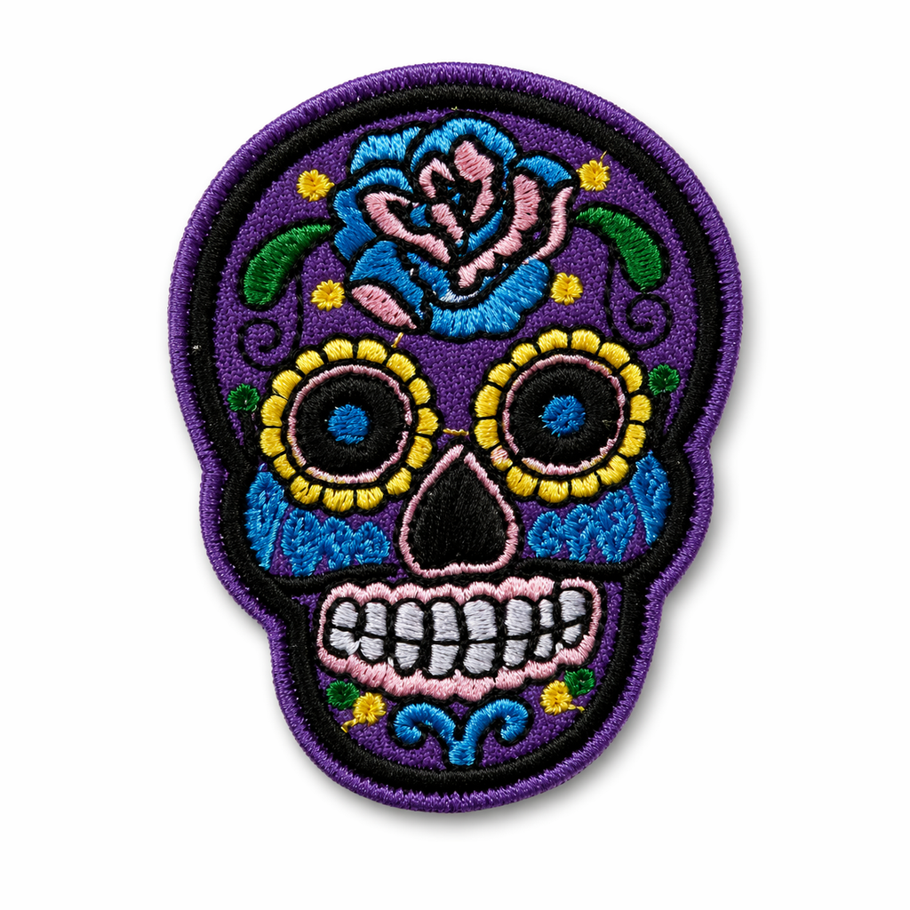 Totenkopf Lila – Aufnäher zum Aufbügeln