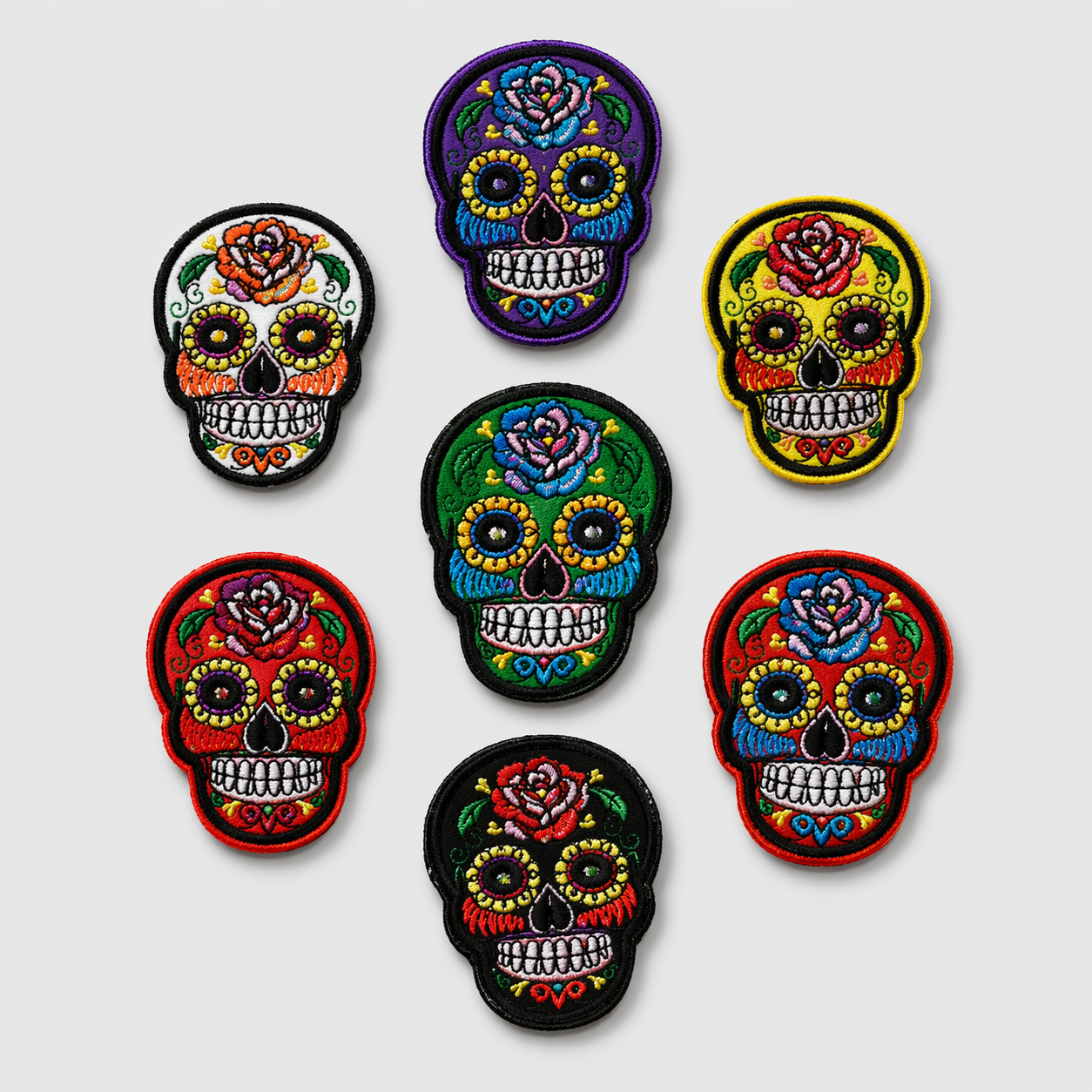 Totenkopf-Set 7 Aufnäher zum Aufbügeln