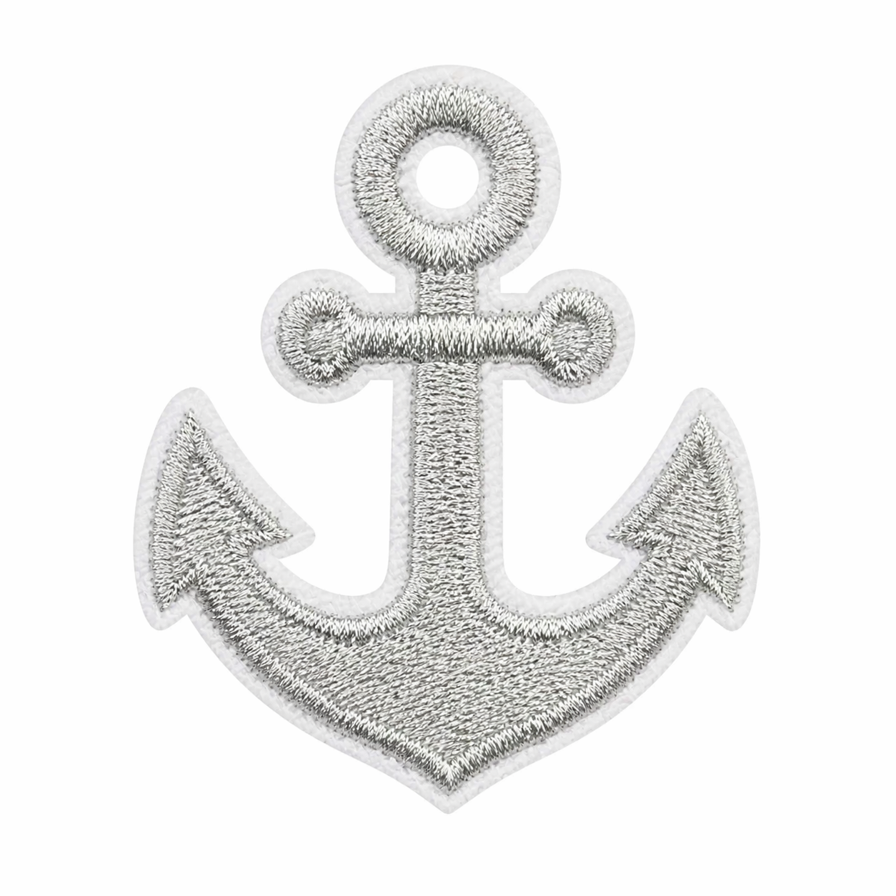 Anker Silber – Aufnäher zum Aufbügeln