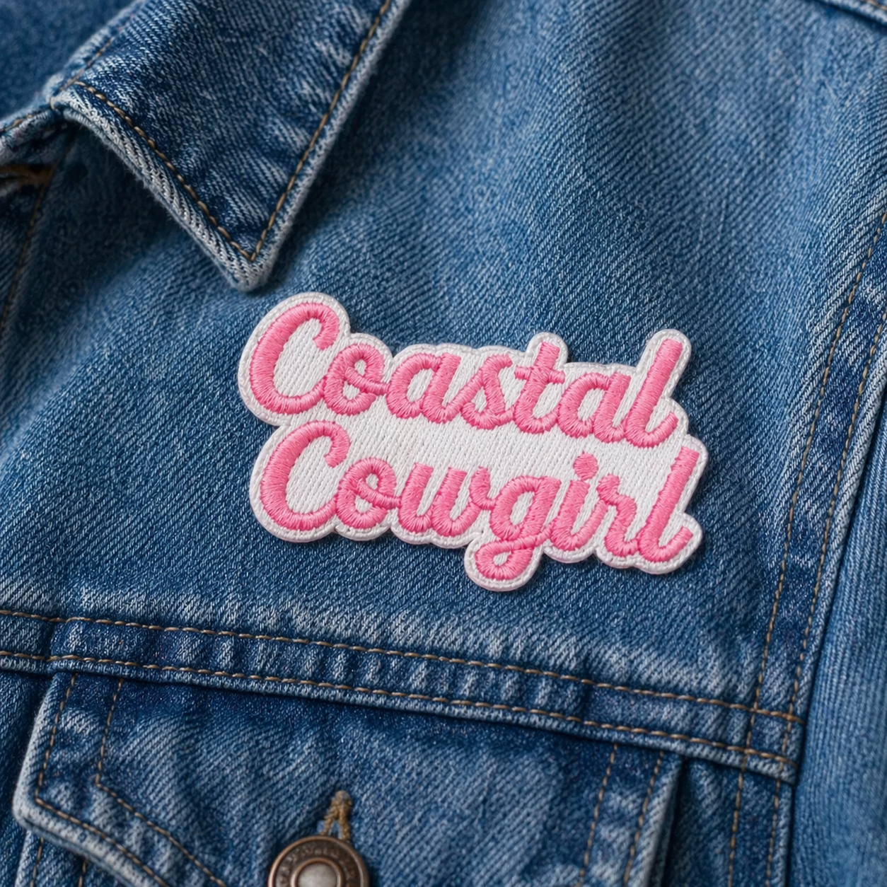 Coastal Cowgirl Rosa – Aufnäher zum Aufbügeln