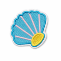 Muschel Pastellblau – Aufnäher zum Aufbügeln