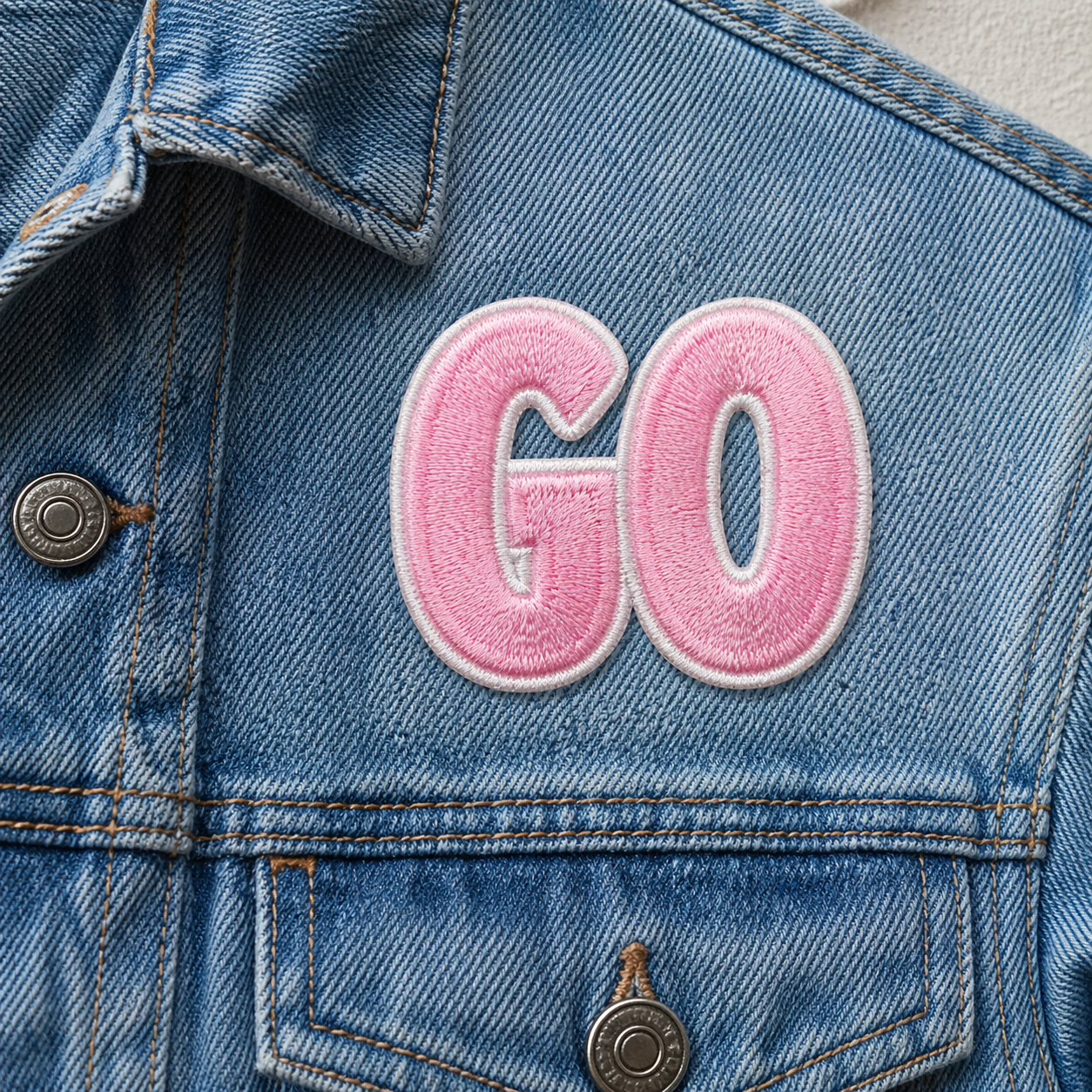 Go-Aufnäher Rosa – Aufnäher zum Aufbügeln