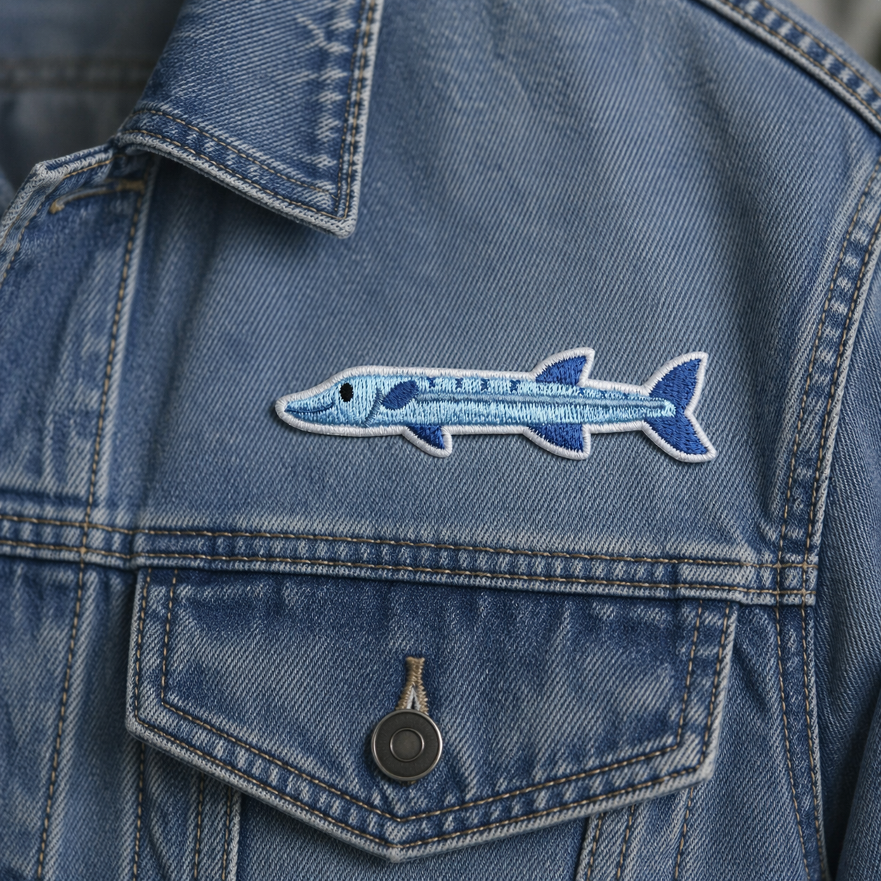 Fisch Blau – Aufnäher zum Aufbügeln
