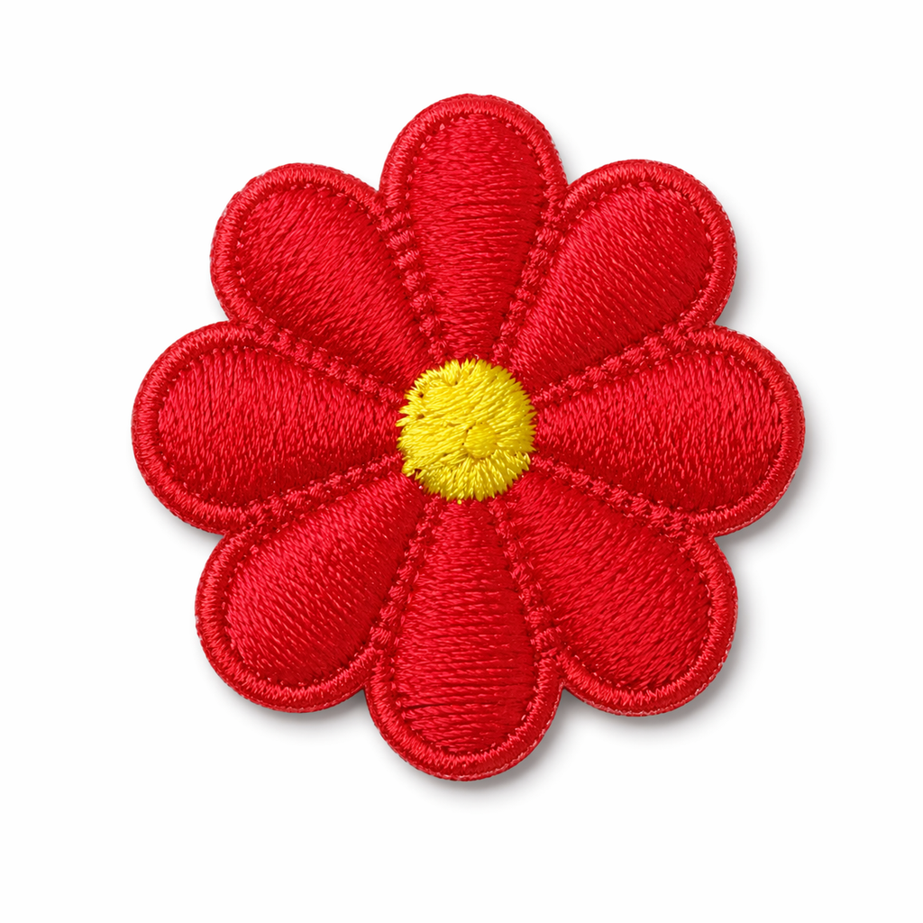 Blume Rot – Aufnäher zum Aufbügeln