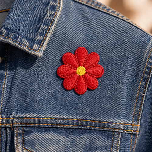 Blume Rot – Aufnäher zum Aufbügeln