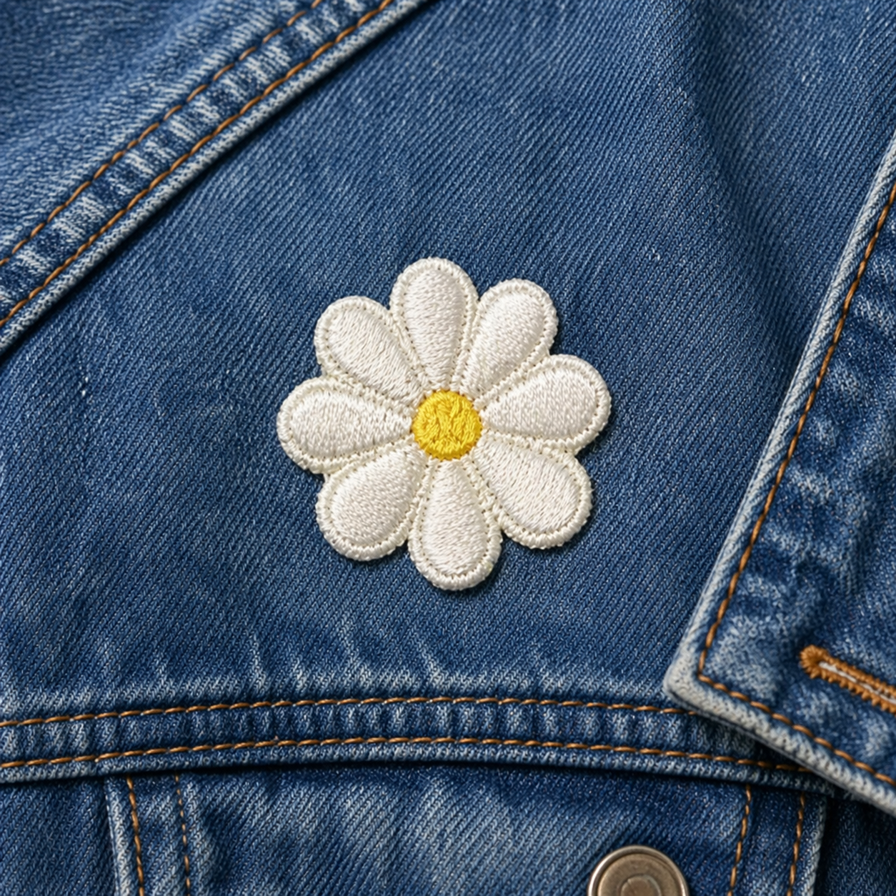 Blume Beige – Aufnäher zum Aufbügeln