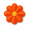 Blume Orange – Aufnäher zum Aufbügeln