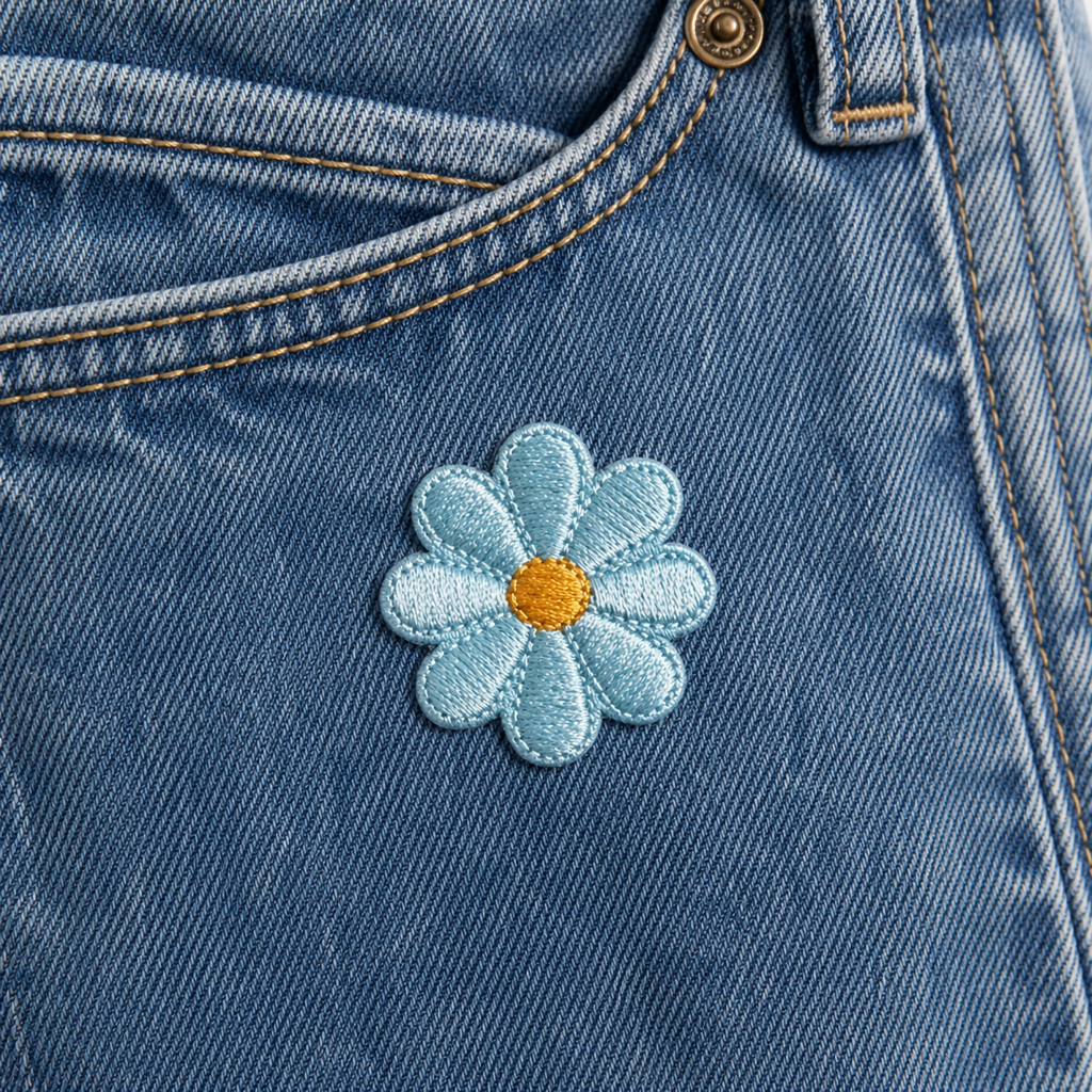 Blume Türkis – Aufnäher zum Aufbügeln
