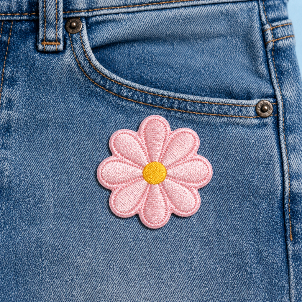 Blume Rosa – Aufnäher zum Aufbügeln