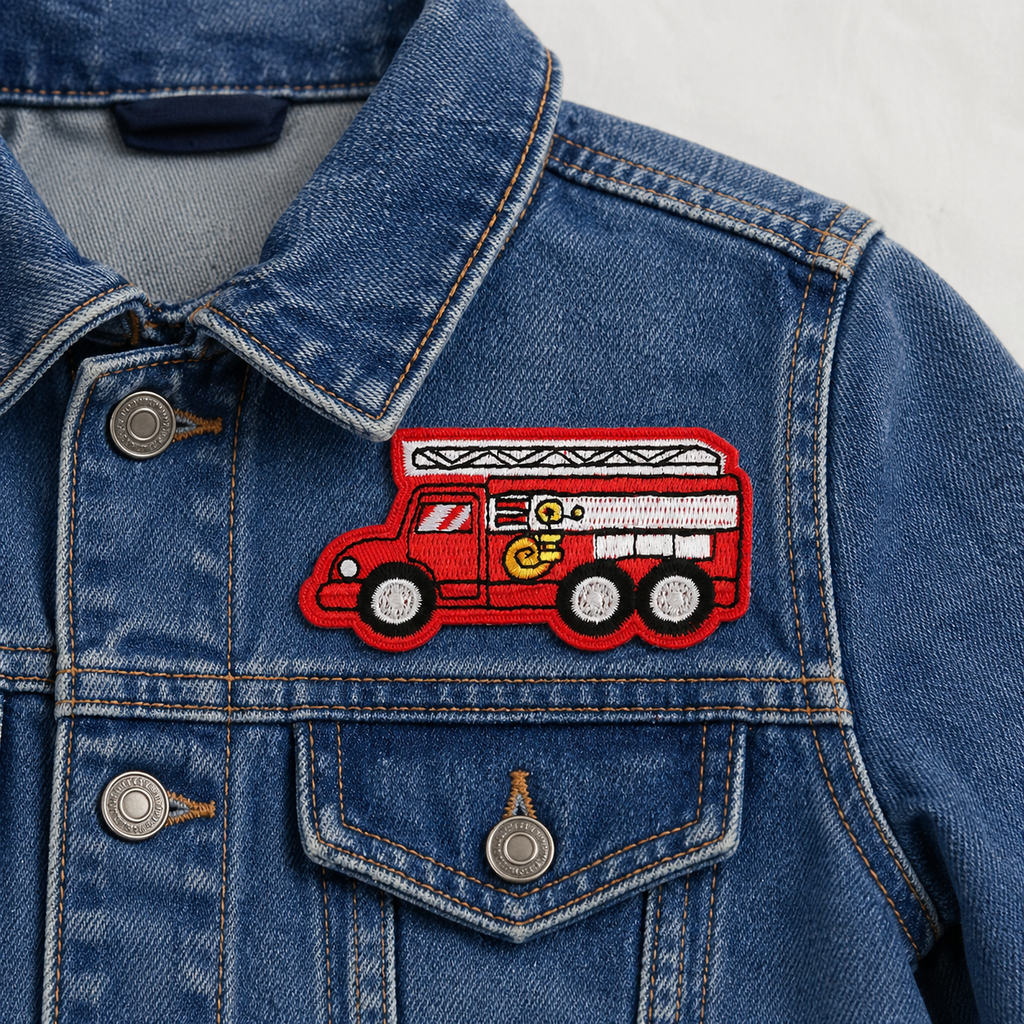 Feuerwehrauto Rot – Aufnäher zum Aufbügeln