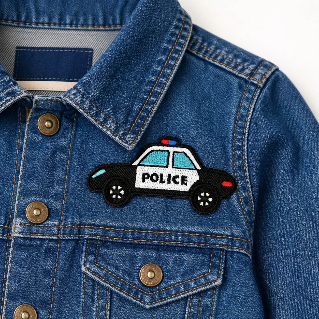 Polizeiauto – Aufnäher zum Aufbügeln