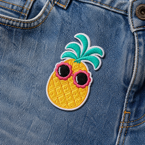 Ananas mit Sonnenbrille – Aufnäher zum Aufbügeln
