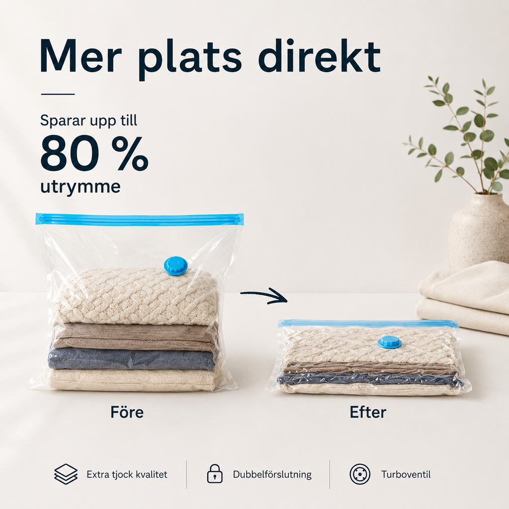 Vakuumbeutel für Kleidung und Textilien – 50×70 cm, 2er-Pack