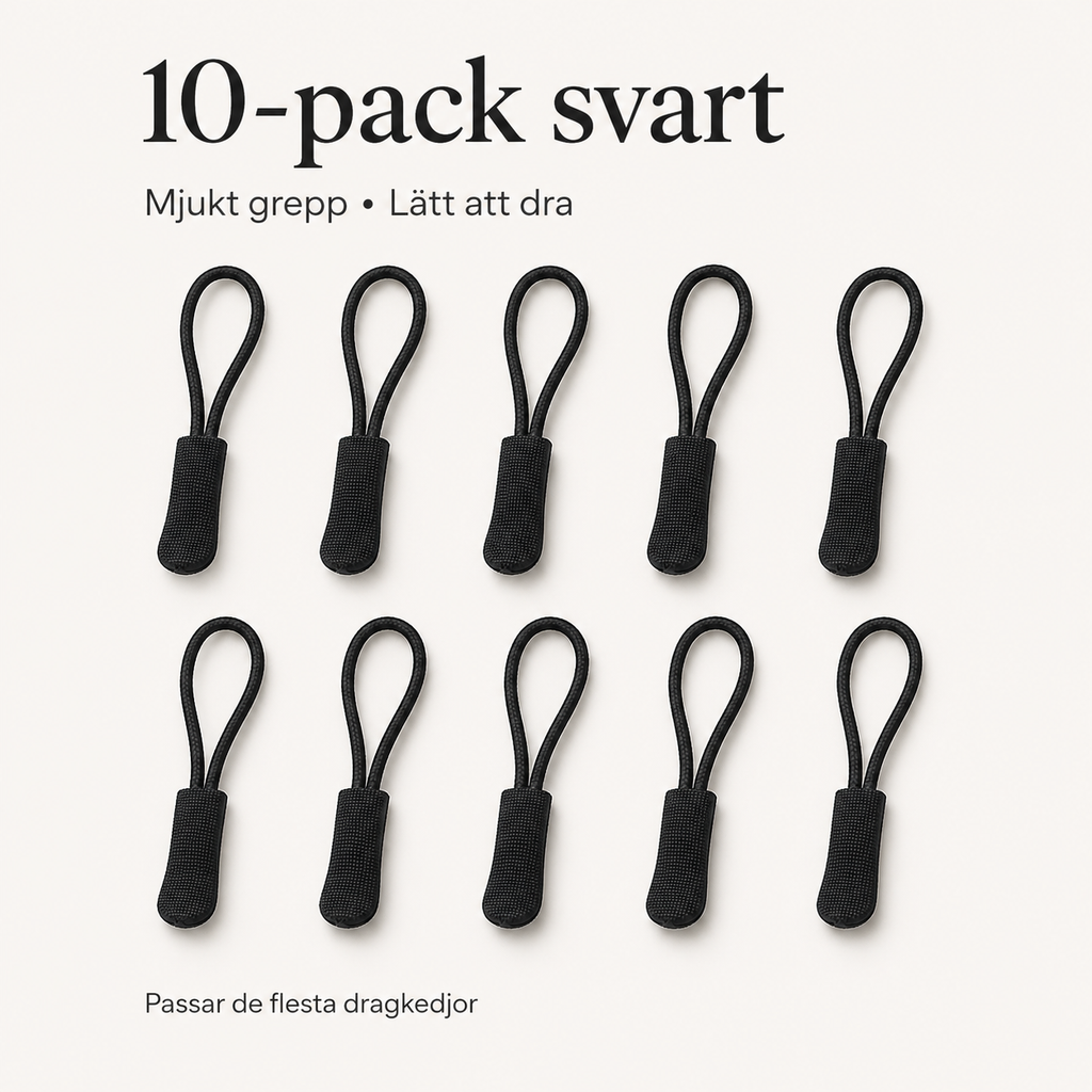 Reißverschluss-Zipper für besseren Griff – 10er-Pack