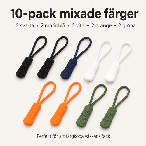 Reißverschluss-Zipper für besseren Griff – 10er-Pack