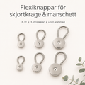 Flexiknöpfe 6er-Pack – mehr Platz an Kragen, Manschette und Bund
