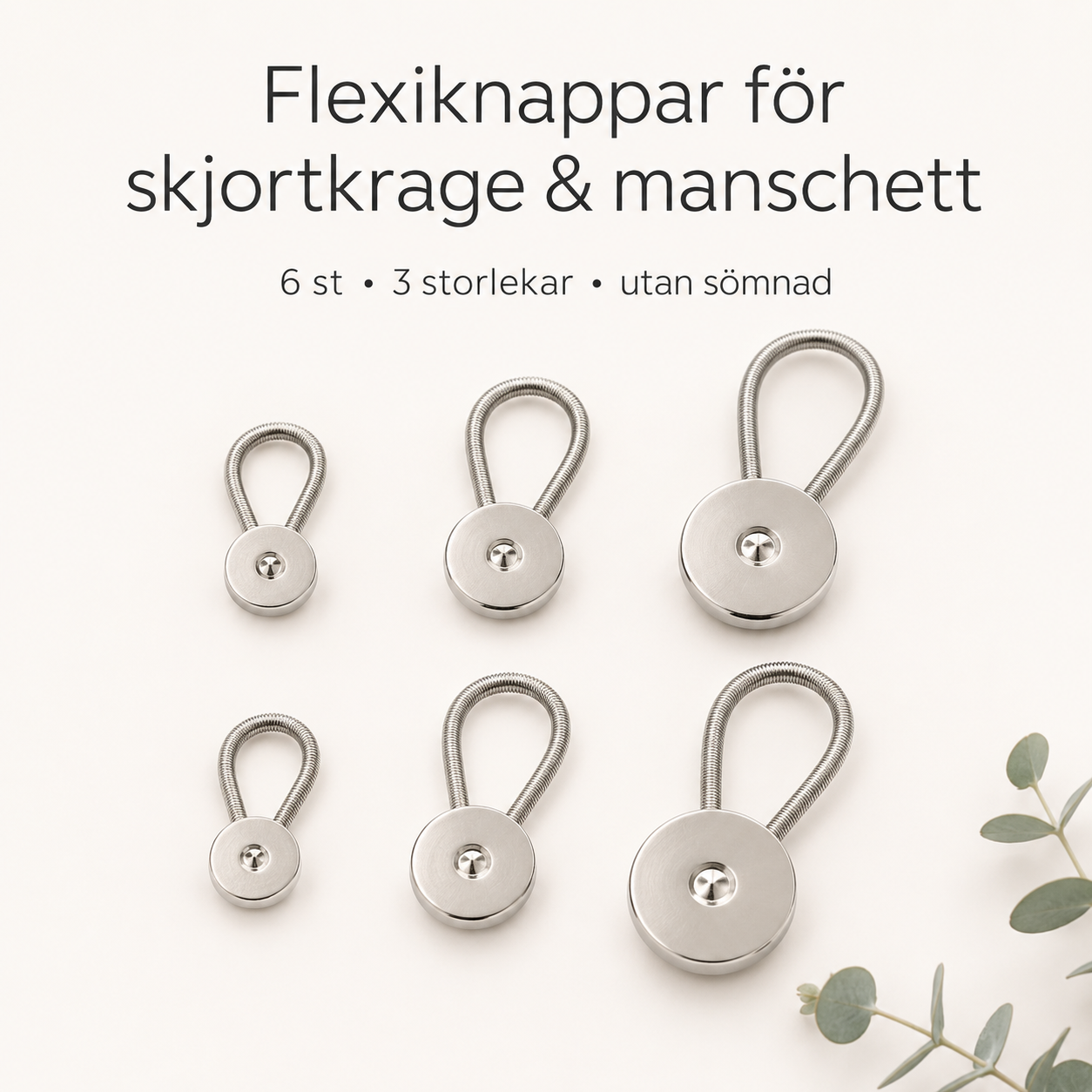 Flexiknöpfe 6er-Pack – mehr Platz an Kragen, Manschette und Bund