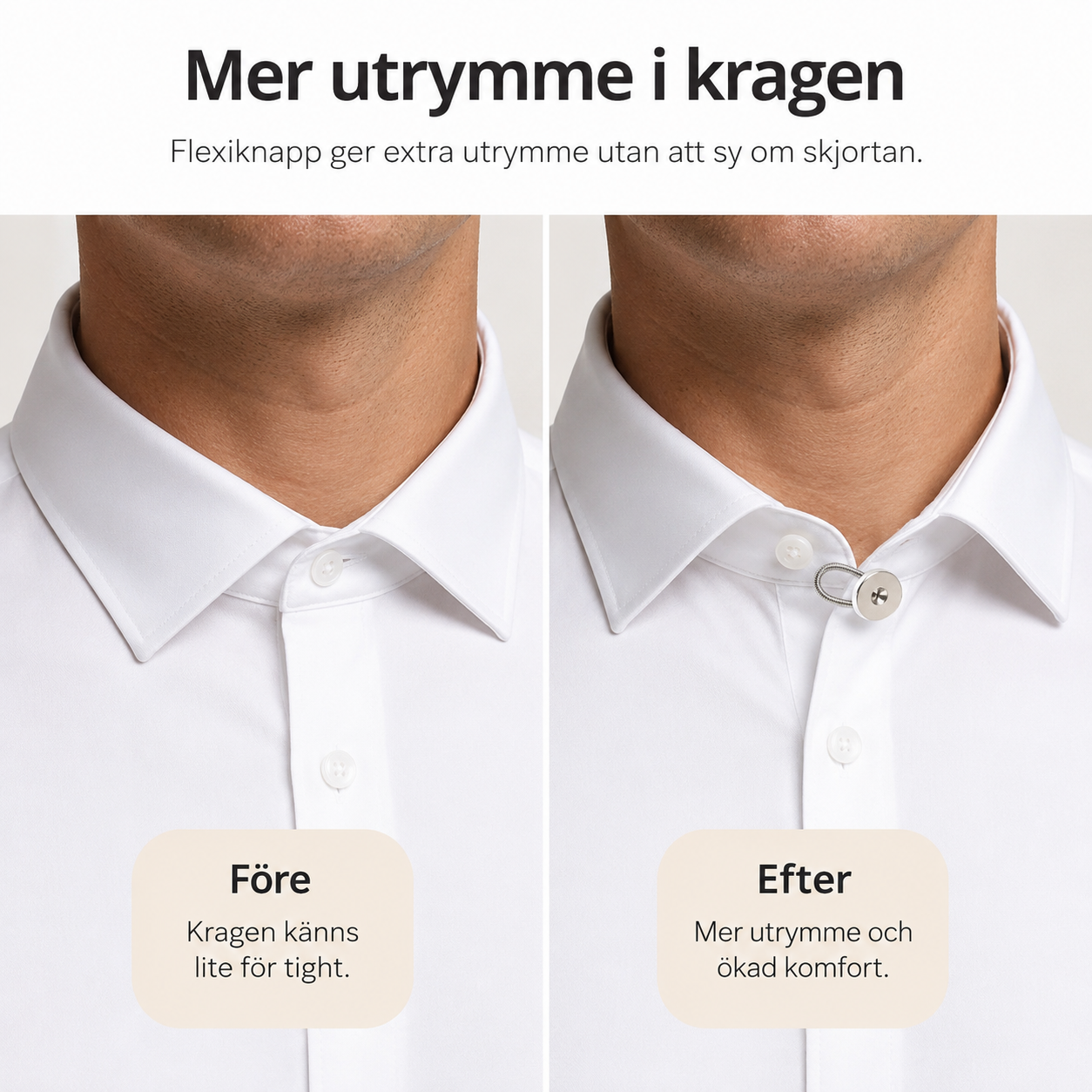 Flexiknöpfe 6er-Pack – mehr Platz an Kragen, Manschette und Bund