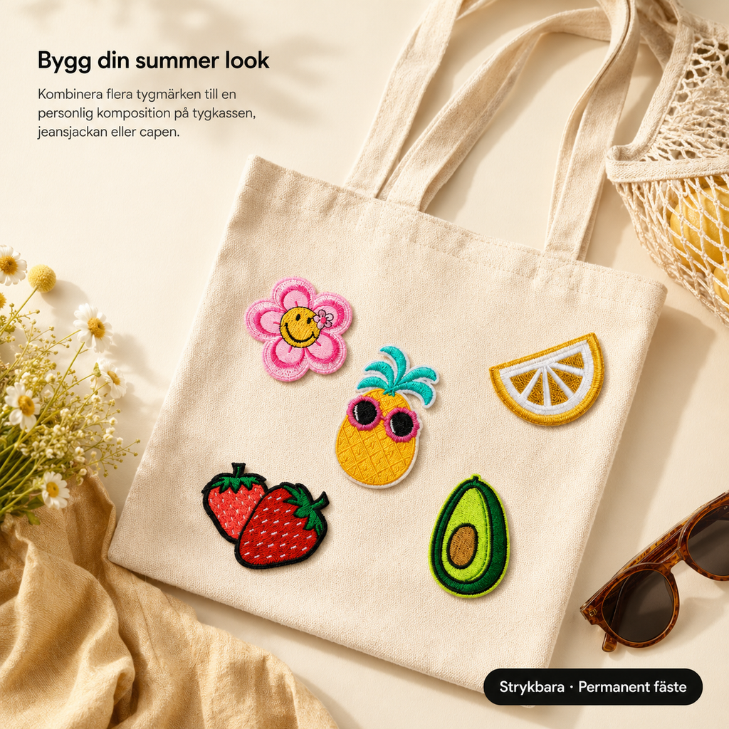 Summer-Vibes-Set 8 Aufnäher zum Aufbügeln