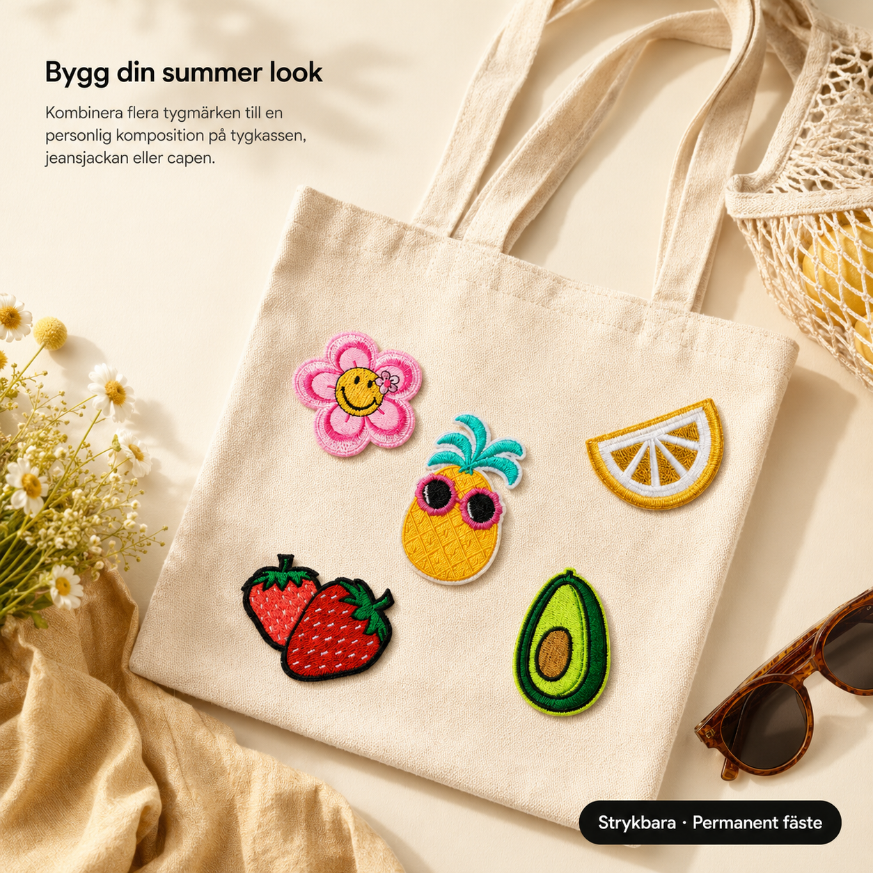 Summer-Vibes-Set 8 Aufnäher zum Aufbügeln