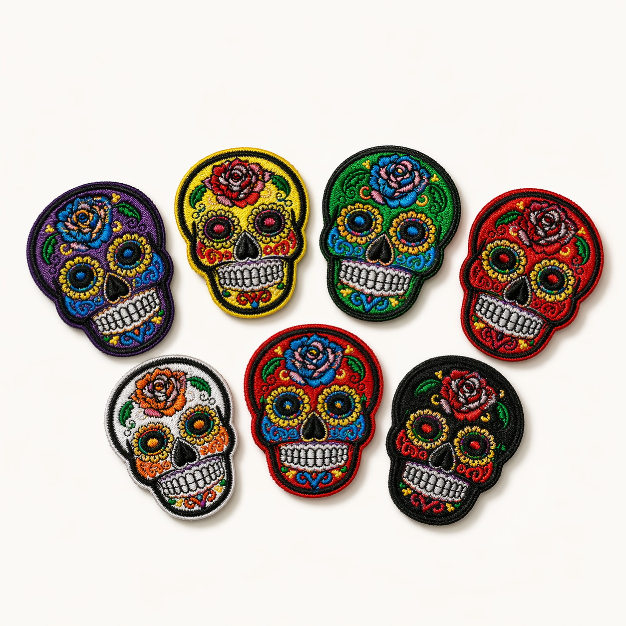 Totenkopf-Set 7 Aufnäher zum Aufbügeln