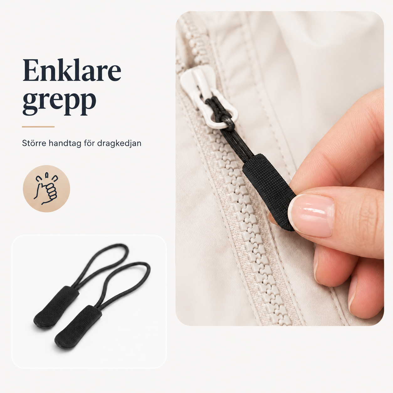 Reißverschluss-Zipper für besseren Griff – 10er-Pack