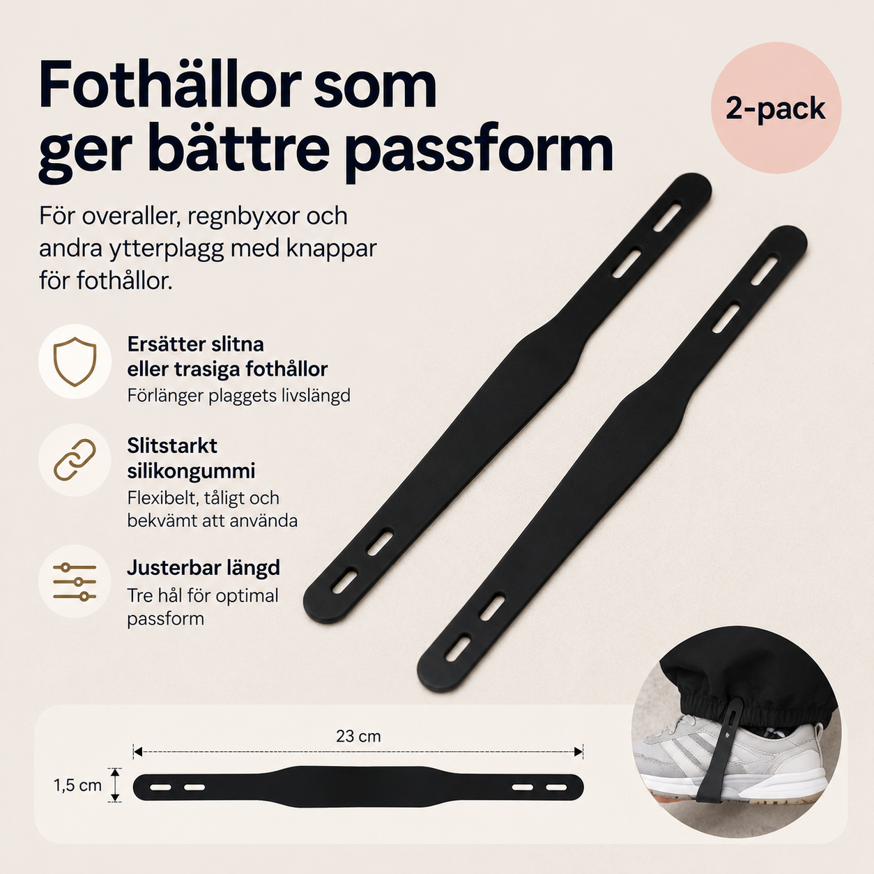 Fußschlaufen für Schneeanzug und Regenhose – 2er-Pack